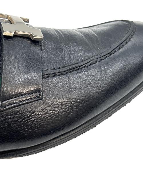 HERMES（エルメス）HERMES (エルメス) ローファー ブラック サイズ:38.1/2の古着・服飾アイテム