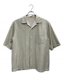 AURALEE（オーラリー）の古着「TERRY LINED FINX STRIPE SHIRTS」｜グリーン×ホワイト