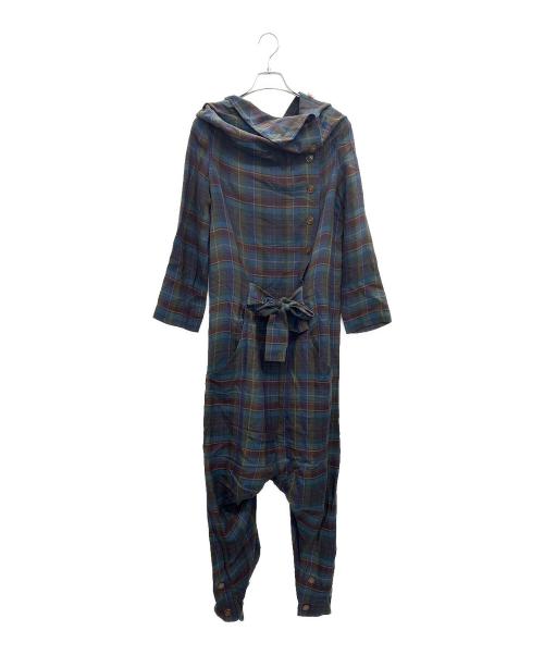 Vivienne Westwood RED LABEL（ヴィヴィアンウエストウッドレッドレーベル）Vivienne Westwood RED LABEL (ヴィヴィアンウエストウッドレッドレーベル) オールインワン ネイビー×グリーン サイズ:02の古着・服飾アイテム