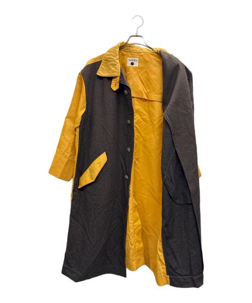 plantation（プランテーション）plantation (プランテーション) 2トーンオーバーコート ブラウン×イエロー サイズ:Mの古着・服飾アイテム