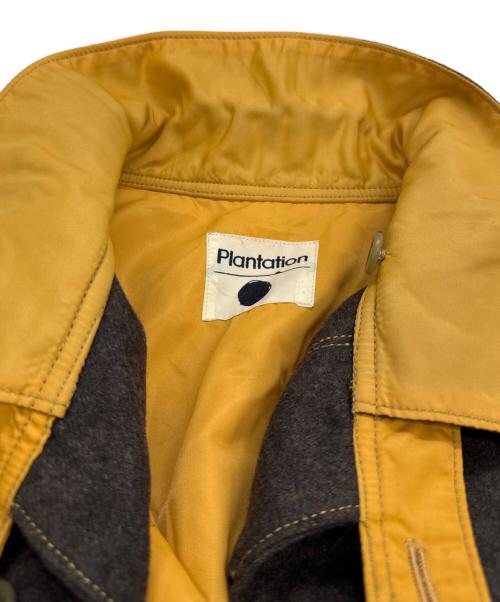 plantation（プランテーション）plantation (プランテーション) 2トーンオーバーコート ブラウン×イエロー サイズ:Mの古着・服飾アイテム