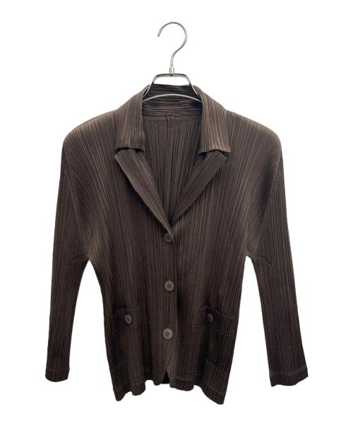 PLEATS PLEASE（プリーツプリーズ）PLEATS PLEASE (プリーツプリーズ) 七分袖シャツ ブラウン サイズ:5の古着・服飾アイテム