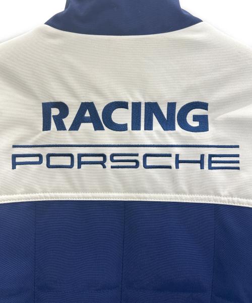 PORSCHE（ポルシェ）PORSCHE (ポルシェ) レーシングジャケット ブルー×ホワイト サイズ:Mの古着・服飾アイテム