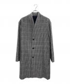 MARKAWAREマーカウェア）の古着「MINIMALIST COAT SHETLAND WOOL GUNCLUB CHECK」｜グレー