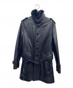 BURBERRY BLACK LABELバーバリーブラックレーベル）の古着「ラムレザーコート」｜ブラック
