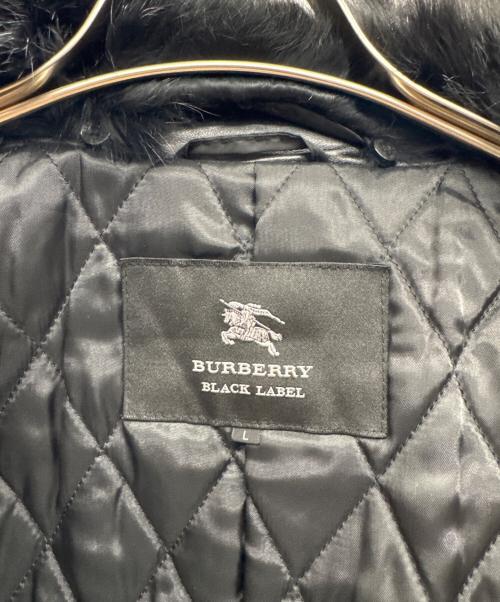 BURBERRY BLACK LABEL（バーバリーブラックレーベル）BURBERRY BLACK LABEL (バーバリーブラックレーベル) ラムレザーコート ブラック サイズ:Lの古着・服飾アイテム