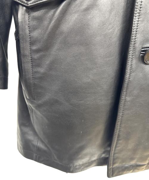 BURBERRY BLACK LABEL（バーバリーブラックレーベル）BURBERRY BLACK LABEL (バーバリーブラックレーベル) ラムレザーコート ブラック サイズ:Lの古着・服飾アイテム