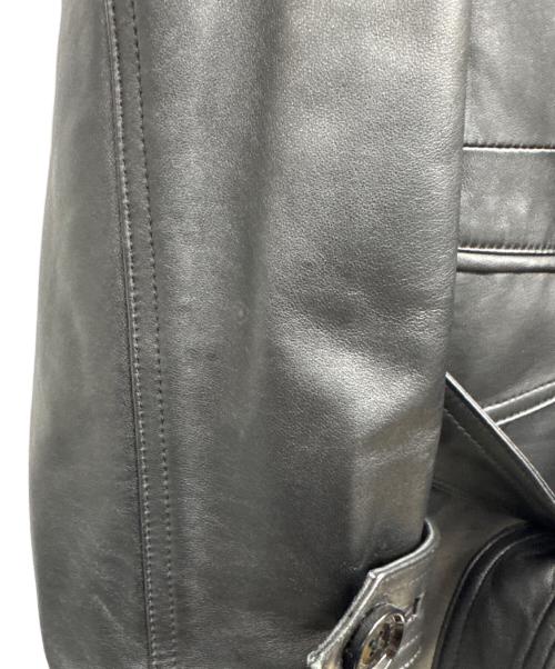 BURBERRY BLACK LABEL（バーバリーブラックレーベル）BURBERRY BLACK LABEL (バーバリーブラックレーベル) ラムレザーコート ブラック サイズ:Lの古着・服飾アイテム