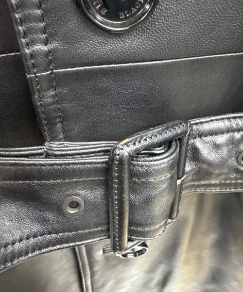 BURBERRY BLACK LABEL（バーバリーブラックレーベル）BURBERRY BLACK LABEL (バーバリーブラックレーベル) ラムレザーコート ブラック サイズ:Lの古着・服飾アイテム