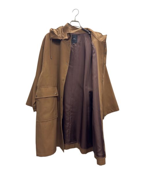 SHIPS Primary navy label（シップス プライマリー ネイビー レーベル）SHIPS Primary navy label (シップス プライマリー ネイビー レーベル) ウール フードコート ブラウン サイズ:38の古着・服飾アイテム