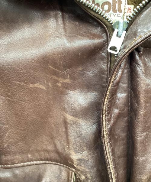 Schott（ショット）Schott (ショット) A2 フライトジャケット ブラウン サイズ:36の古着・服飾アイテム