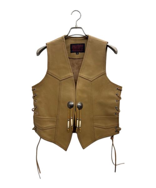 HEAVY（ヘビー）HEAVY (ヘビー) レザーベスト ベージュ サイズ:36の古着・服飾アイテム