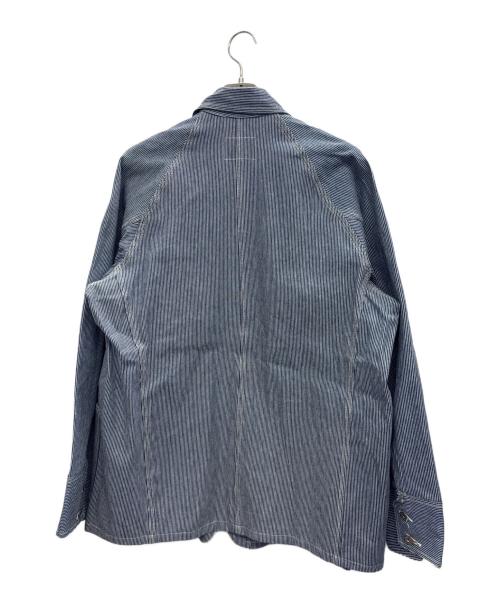 POST O'ALLS（ポストオーバーオールズ）POST O'ALLS (ポストオーバーオールズ) カバーオール ブルー×ホワイト サイズ:Mの古着・服飾アイテム