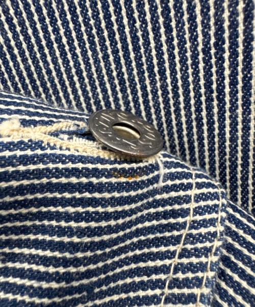 POST O'ALLS（ポストオーバーオールズ）POST O'ALLS (ポストオーバーオールズ) カバーオール ブルー×ホワイト サイズ:Mの古着・服飾アイテム