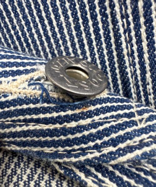 POST O'ALLS（ポストオーバーオールズ）POST O'ALLS (ポストオーバーオールズ) カバーオール ブルー×ホワイト サイズ:Mの古着・服飾アイテム