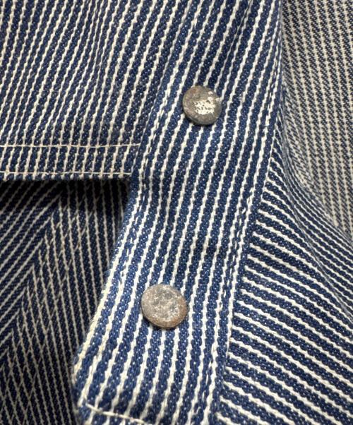 POST O'ALLS（ポストオーバーオールズ）POST O'ALLS (ポストオーバーオールズ) カバーオール ブルー×ホワイト サイズ:Mの古着・服飾アイテム