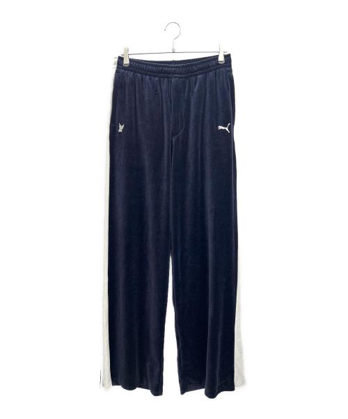 PUMA（プーマ）PUMA (プーマ) masu (エムエーエスユー) トラックパンツ T7 WIDE TRACK PANTS 未使用品 ネイビー サイズ:XLの古着・服飾アイテム