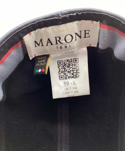 MARONENONFEE（マーロンエノンフィ）MARONENONFEE (マーロンエノンフィ) ラムレザーハンチング ネイビー サイズ:59の古着・服飾アイテム