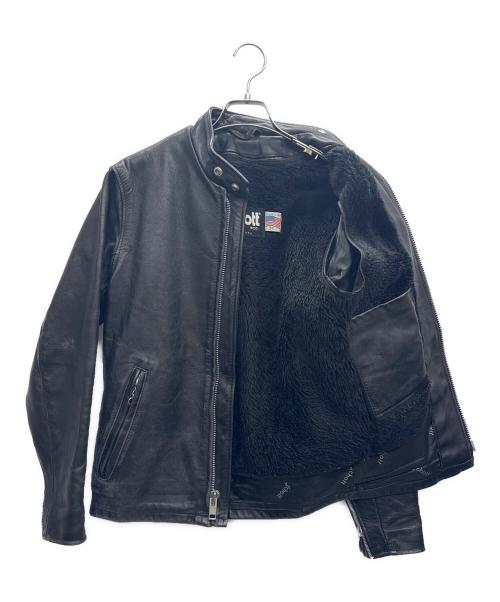 Schott（ショット）Schott (ショット) シングルライダースジャケット ブラック サイズ:34の古着・服飾アイテム
