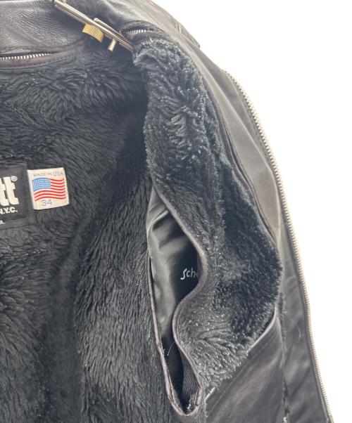 Schott（ショット）Schott (ショット) シングルライダースジャケット ブラック サイズ:34の古着・服飾アイテム