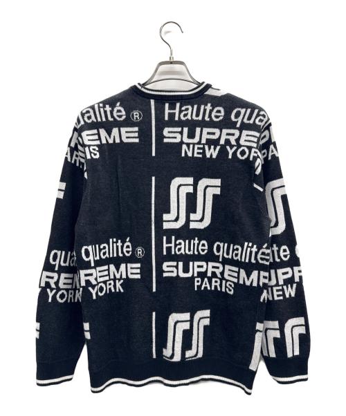 SUPREME（シュプリーム）SUPREME (シュプリーム) Qualite Sweater ブラック×ホワイト サイズ:Mの古着・服飾アイテム
