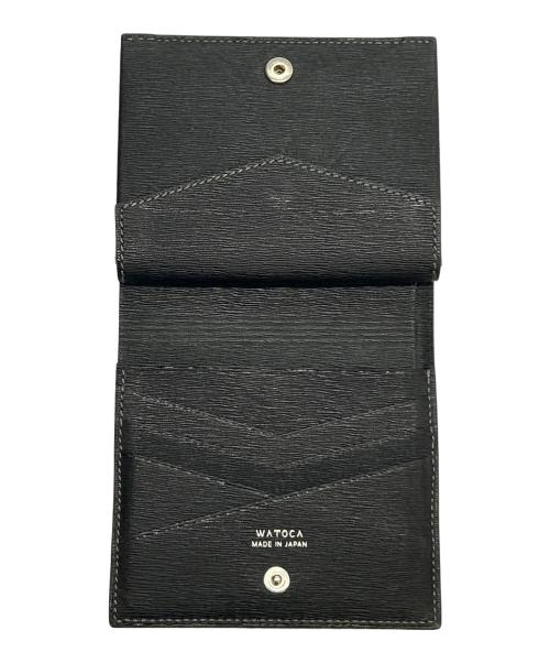 WATOKA（ワトカ）WATOKA (ワトカ) コンパクトウォレット KIMONO KARASUBAレザー ブラックの古着・服飾アイテム