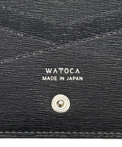 WATOKA（ワトカ）WATOKA (ワトカ) コンパクトウォレット KIMONO KARASUBAレザー ブラックの古着・服飾アイテム