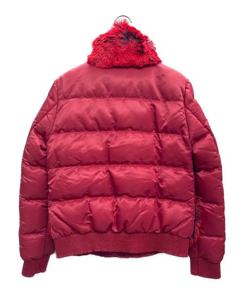 PRADA（プラダ）PRADA (プラダ) ファー付ダウンジャケット レッド サイズ:38の古着・服飾アイテム