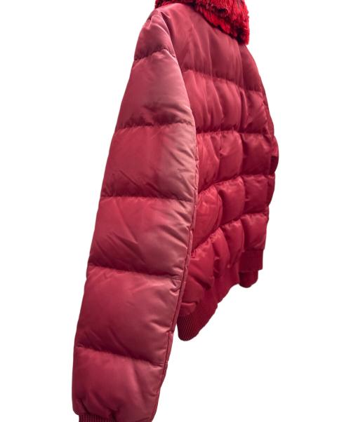 PRADA（プラダ）PRADA (プラダ) ファー付ダウンジャケット レッド サイズ:38の古着・服飾アイテム