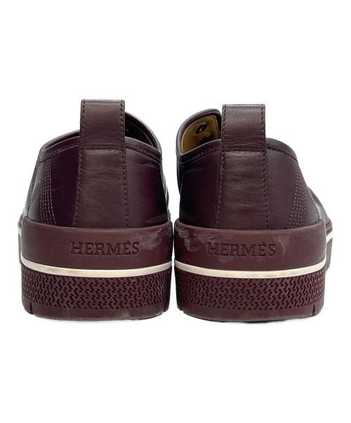 HERMES（エルメス）HERMES (エルメス) レザースニーカー ボルドー サイズ:40の古着・服飾アイテム