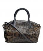 TOD'Sトッズ）の古着「2WAYレオパードバッグ」｜ブラウン