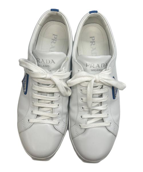 PRADA（プラダ）PRADA (プラダ) スニーカー LANE ホワイト×ブルー サイズ:　の古着・服飾アイテム