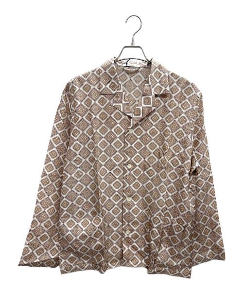 PRADA（プラダ）PRADA (プラダ) 総柄パジャマセットアップ シルク ベージュ サイズ:Mの古着・服飾アイテム