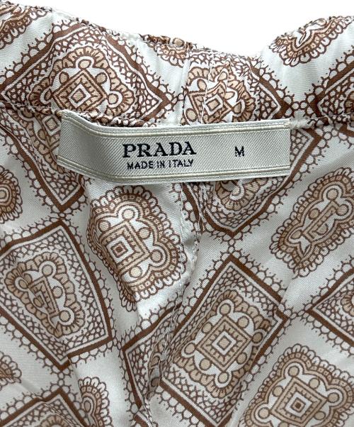 PRADA（プラダ）PRADA (プラダ) 総柄パジャマセットアップ シルク ベージュ サイズ:Mの古着・服飾アイテム