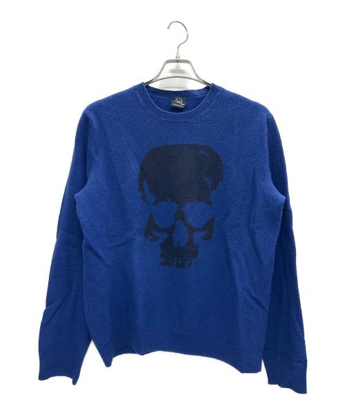 ALEXANDER McQUEEN（アレキサンダーマックイーン）ALEXANDER McQUEEN (アレキサンダーマックイーン) ニット ブルー×ブラック サイズ:Lの古着・服飾アイテム