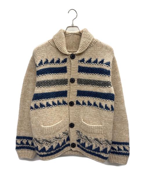 Pherrow's（フェローズ）Pherrow's (フェローズ) カウチンセーター ベージュ×ブルー サイズ:Mの古着・服飾アイテム