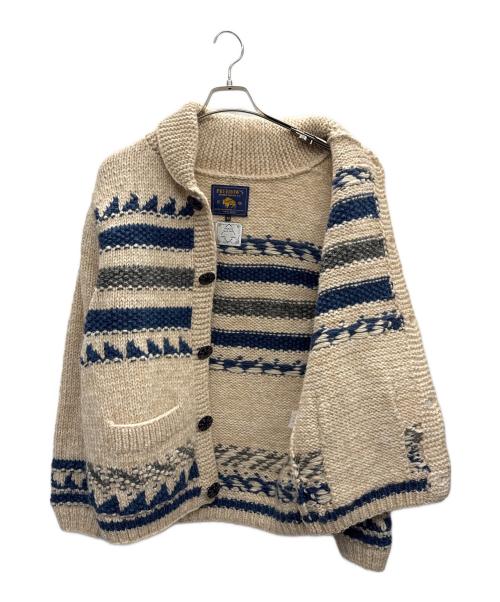 Pherrow's（フェローズ）Pherrow's (フェローズ) カウチンセーター ベージュ×ブルー サイズ:Mの古着・服飾アイテム