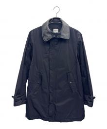 ARMANI COLLEZIONI（アルマーニ コレツィオーニ）の古着「レザー切替コート」｜ブラック
