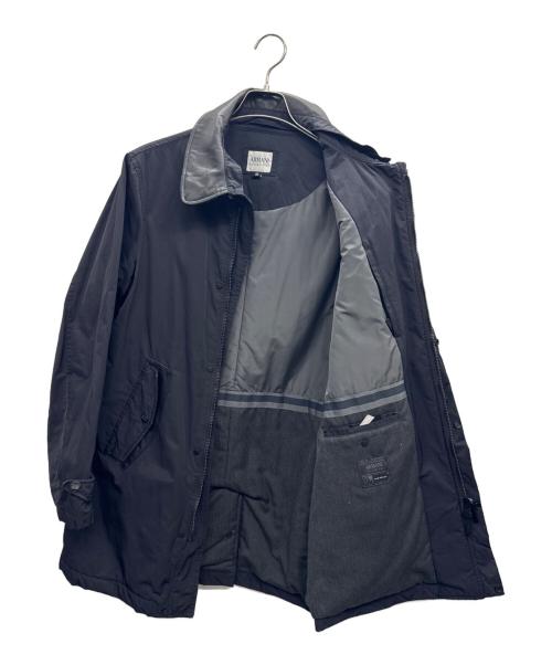 ARMANI COLLEZIONI（アルマーニ コレツィオーニ）ARMANI COLLEZIONI (アルマーニ コレツィオーニ) レザー切替コート ブラック サイズ:46の古着・服飾アイテム