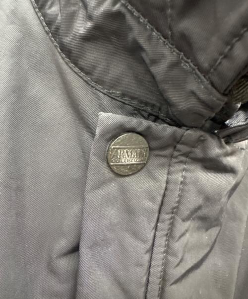 ARMANI COLLEZIONI（アルマーニ コレツィオーニ）ARMANI COLLEZIONI (アルマーニ コレツィオーニ) レザー切替コート ブラック サイズ:46の古着・服飾アイテム