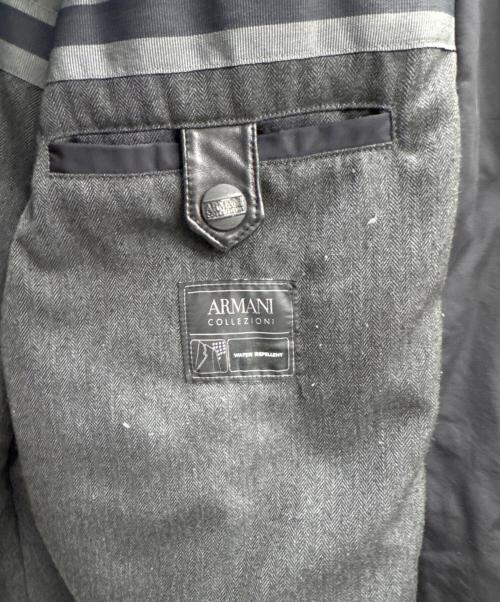 ARMANI COLLEZIONI（アルマーニ コレツィオーニ）ARMANI COLLEZIONI (アルマーニ コレツィオーニ) レザー切替コート ブラック サイズ:46の古着・服飾アイテム