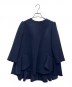 BORDERS at BALCONYボーダーズアットバルコニー）の古着「バッグラッフルトップブラウス」｜ネイビー