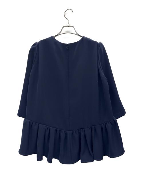 BORDERS at BALCONY（ボーダーズアットバルコニー）BORDERS at BALCONY (ボーダーズアットバルコニー) バッグラッフルトップブラウス ネイビー サイズ:38の古着・服飾アイテム