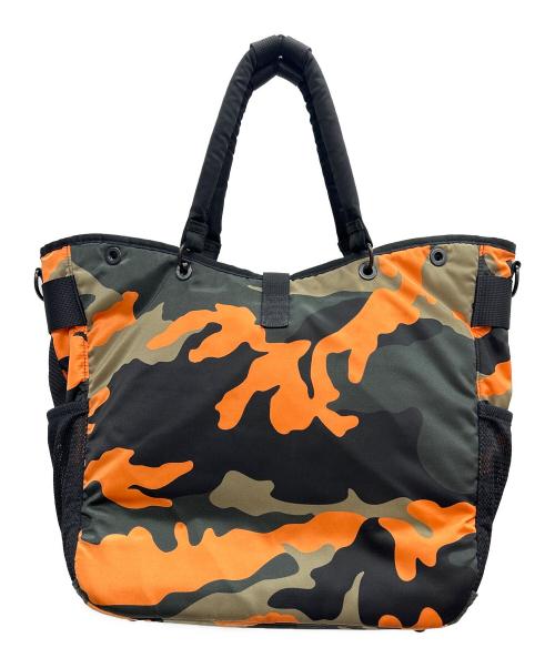 PORTER（ポーター）PORTER (ポーター) 2WAYトートバッグ PS CAMO(ピーエスカモ) 2WAY TOTE カーキ×オレンジの古着・服飾アイテム