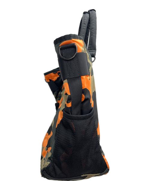 PORTER（ポーター）PORTER (ポーター) 2WAYトートバッグ PS CAMO(ピーエスカモ) 2WAY TOTE カーキ×オレンジの古着・服飾アイテム