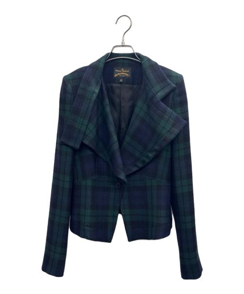 Vivienne Westwood（ヴィヴィアンウエストウッド）Vivienne Westwood (ヴィヴィアンウエストウッド) タータンコート グリーン サイズ:Mの古着・服飾アイテム