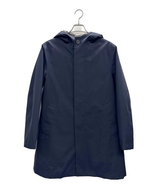 MACKINTOSH LONDON（マッキントッシュ ロンドン）MACKINTOSH LONDON (マッキントッシュ ロンドン) セミブライト ナイロンツイル フーデット ダウンコート ネイビー サイズ:38の古着・服飾アイテム