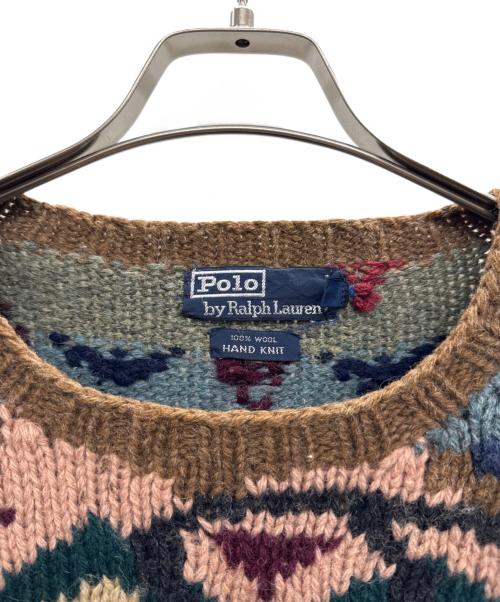 POLO RALPH LAUREN（ポロ・ラルフローレン）POLO RALPH LAUREN (ポロ・ラルフローレン) ハンドニット ブラウン サイズ:Mの古着・服飾アイテム