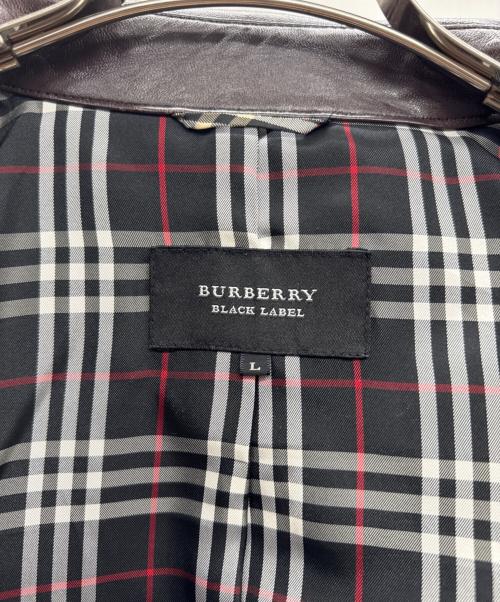 BURBERRY BLACK LABEL（バーバリーブラックレーベル）BURBERRY BLACK LABEL (バーバリーブラックレーベル) レザージャケット ブラウン サイズ:Lの古着・服飾アイテム