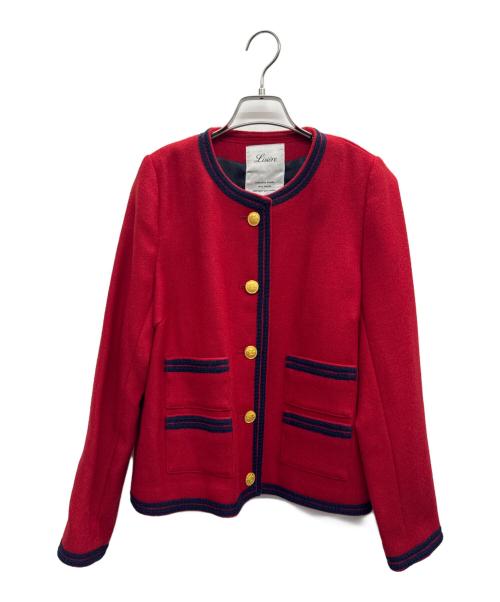 Lisiere（リジェール）Lisiere (リジェール) ノーカラージャケット レッド サイズ:36の古着・服飾アイテム